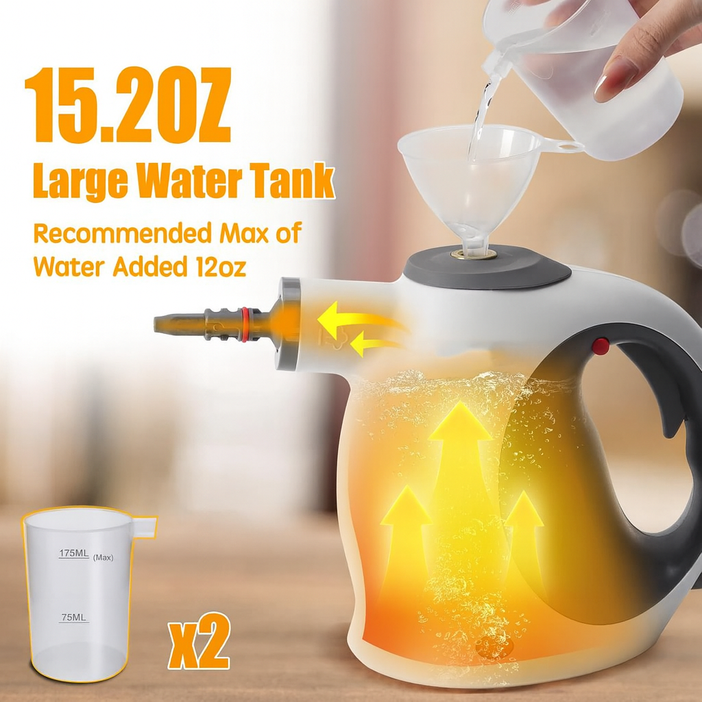 Pressurized Handheld Steam Cleaner for Home with 12 Accessories