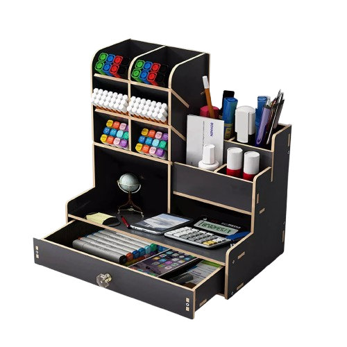 Desktop Pen Holder with Drawer